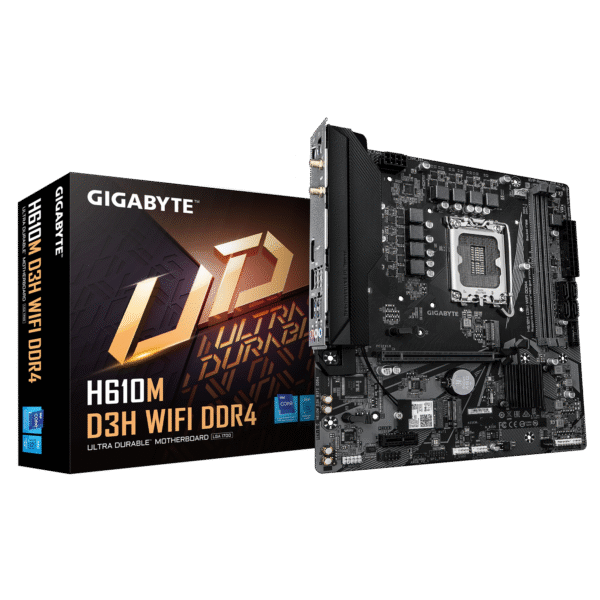 Gigabyte H610M D3H WIFI DDR4 | Processor family Intel | Processor socket LGA1700 | Supported hard disk drive interfaces SATA, M.2 | Number of SATA connectors 4