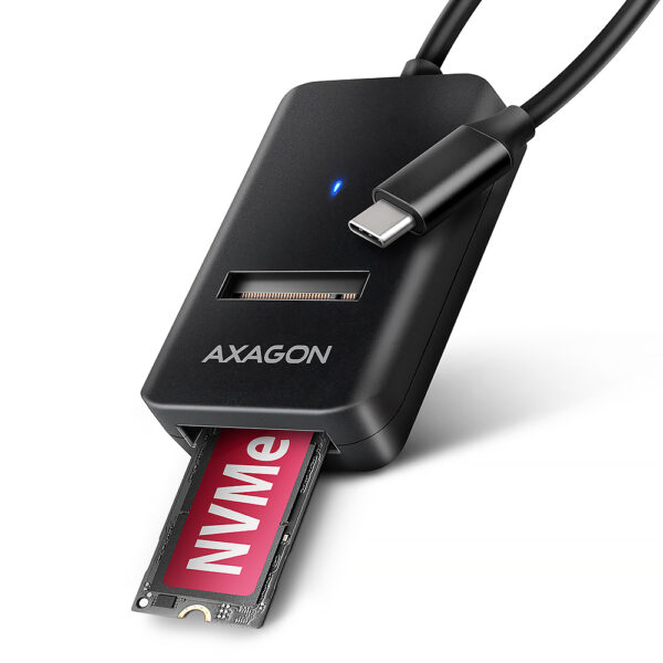 AXAGON USB-C 10Gbps adapter for fast connection of M.2 NVMe and SATA SSD, USB-C cable 10 cm | ADM2-CM