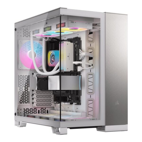 Corsair PC Case | 6500X Dual Chamber | White/Satin Gray Aluminum | Mid-Tower | Power supply included No