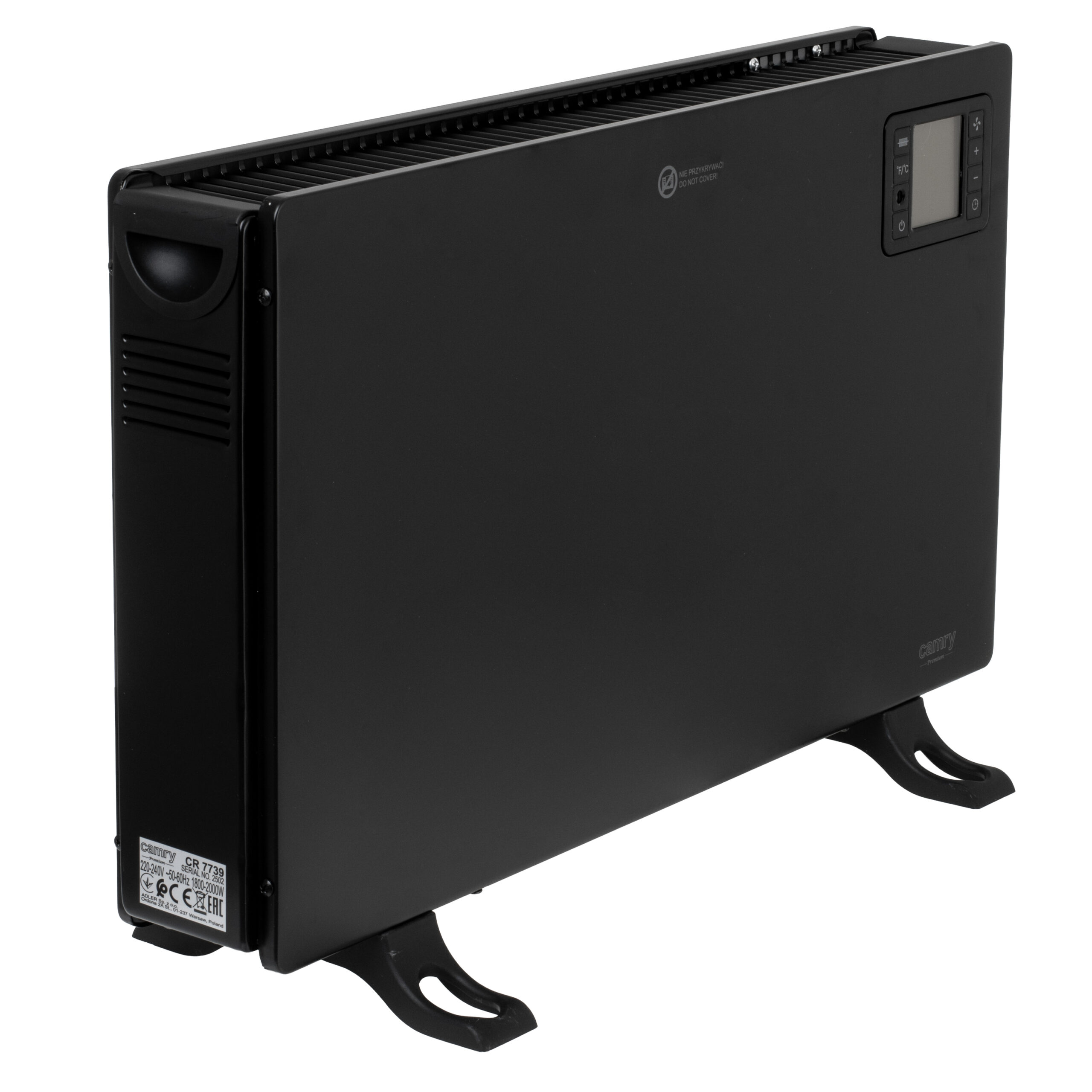 Camry Fan Heater with Remote Control | CR 7739 | Convection Heater | 2000 W | Number of power levels 3 (750W/1250W/2000W) | Black - Image 3