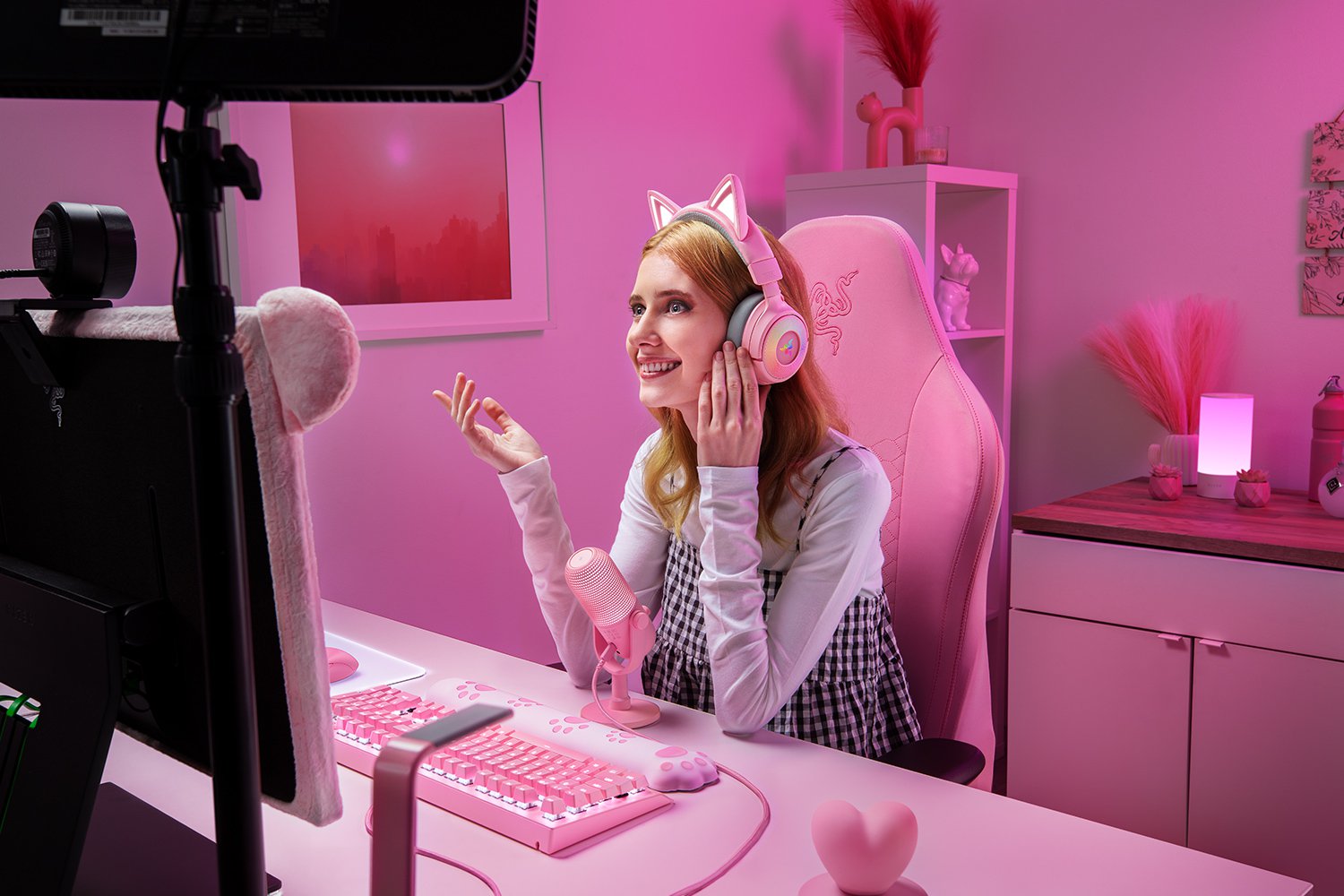 Razer Headset | Kraken Kitty V3 Pro | Wireless/Wired | Over-Ear | Wireless | Quartz - Image 6