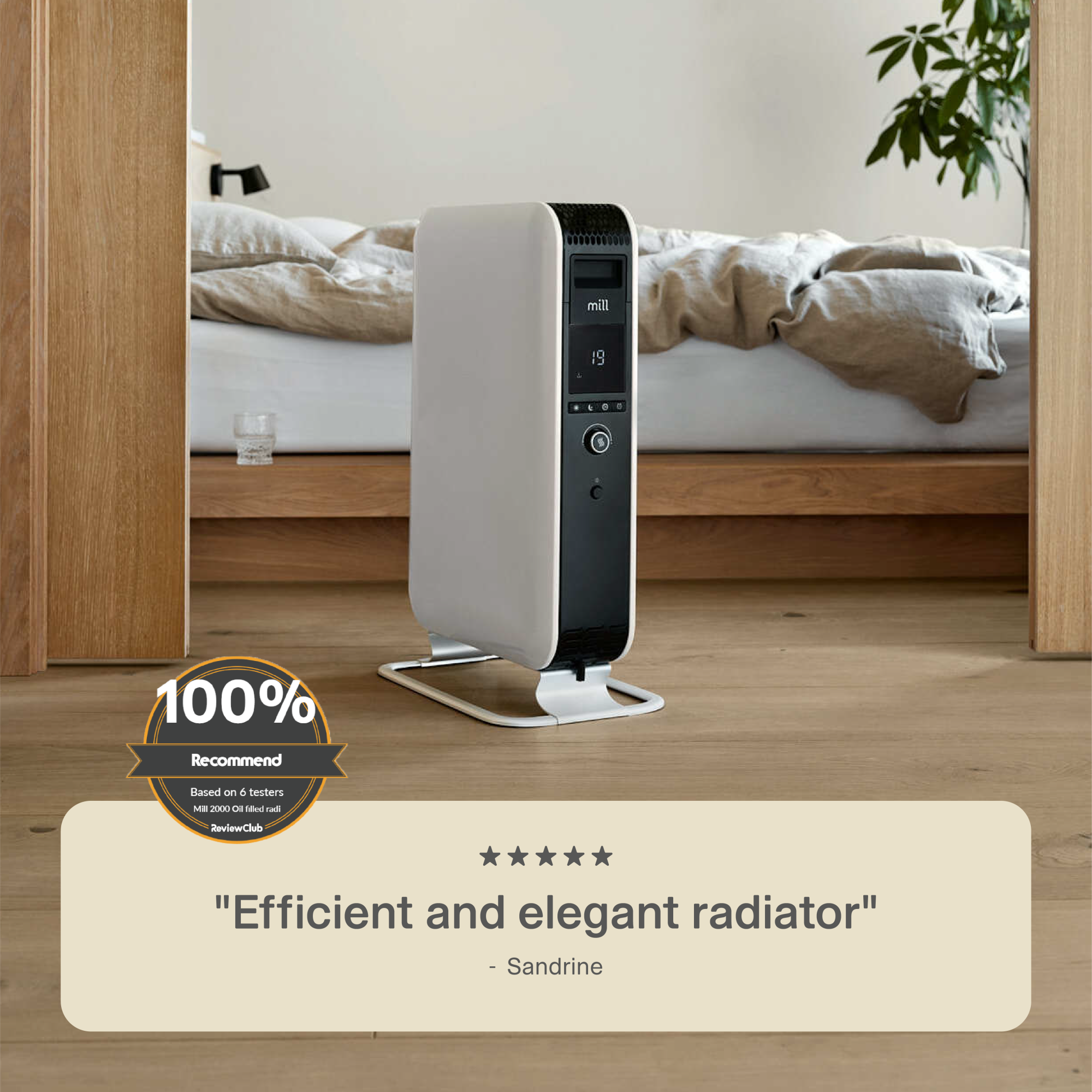 Mill | Heater | AB-H2000DN | Oil Filled Radiator | 2000 W | Number of power levels 3 | Suitable for rooms up to 24-34 m³ | White - Image 14