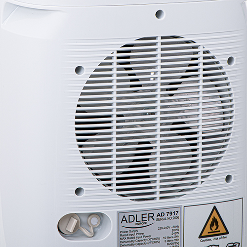 Adler | Air Dehumidifier | AD 7917 | Power 200 W | Suitable for rooms up to 60 m³ | Water tank capacity 2.2 L | White - Image 5