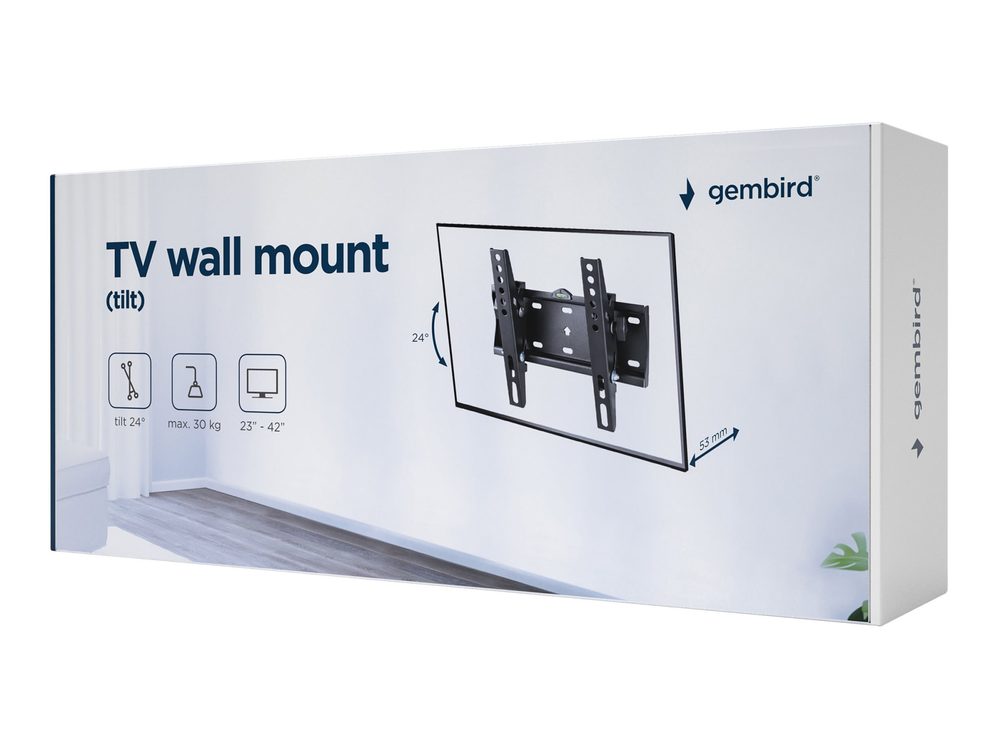 Gembird | Wall mount | WM-42T-02 | Tilt | 23-42 " | Black - Image 3