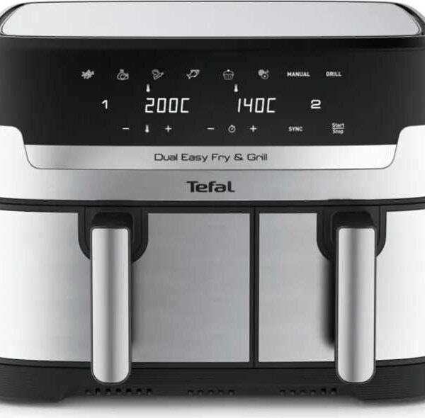 TEFAL Fryer | EY905D10 | Capacity 5.2+3.1 L | Hot air technology | Stainless Steel/Black