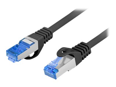 Lanberg | Patch cable - CAT 6a | RJ-45 - male | RJ-45 - male | 1 m | Black | RAL 9004