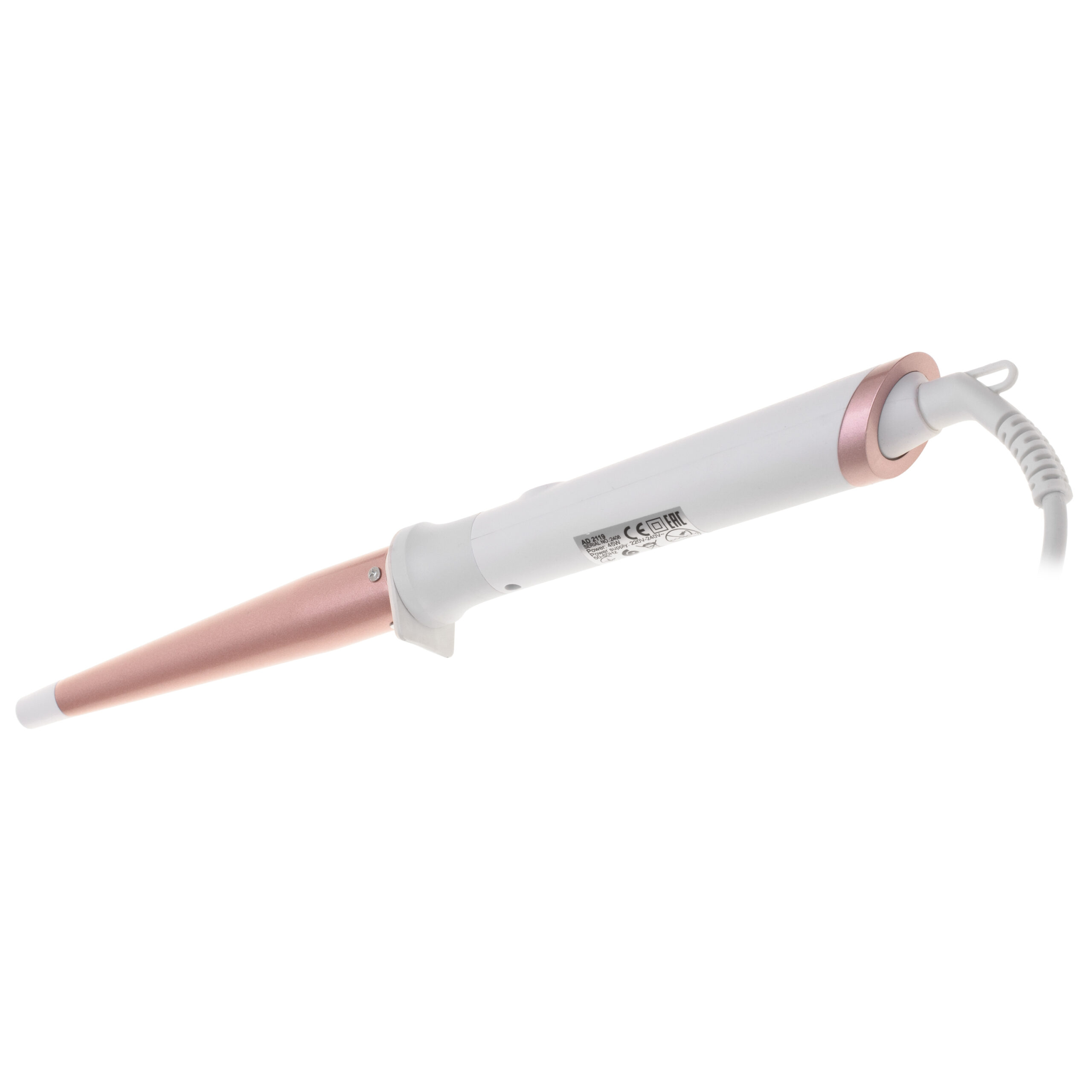 Adler Conical curling iron | AD 2119 | Barrel diameter 12-25 mm | Temperature (min) 120 °C | Temperature (max) 200 °C | Number of heating levels 5 | 45 W | White/Pink - Image 6