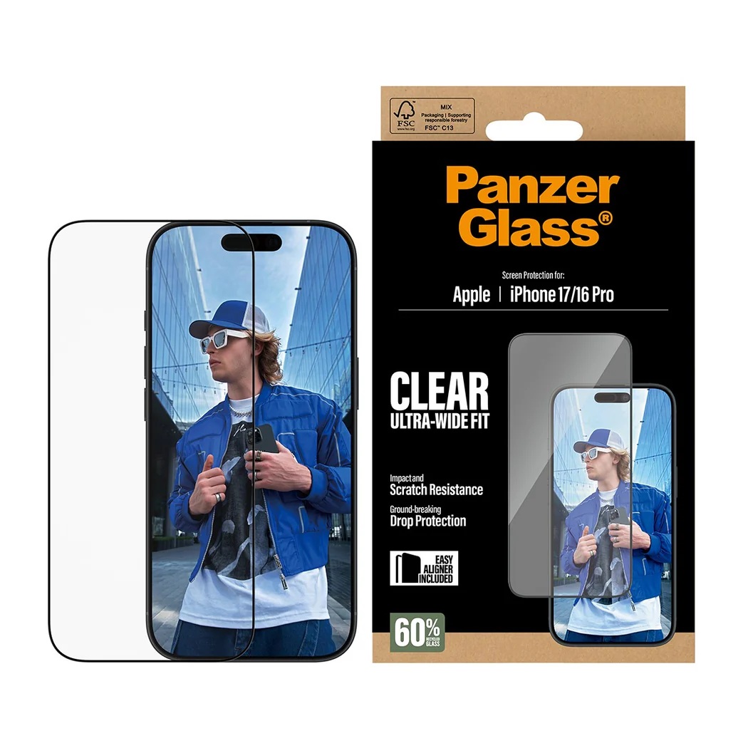 PanzerGlass Screen protector | Apple | iPhone 16 Pro/iPhone 17 | Glass | Transparent | Ultra-Wide Fit w. EasyAligner - Image 6