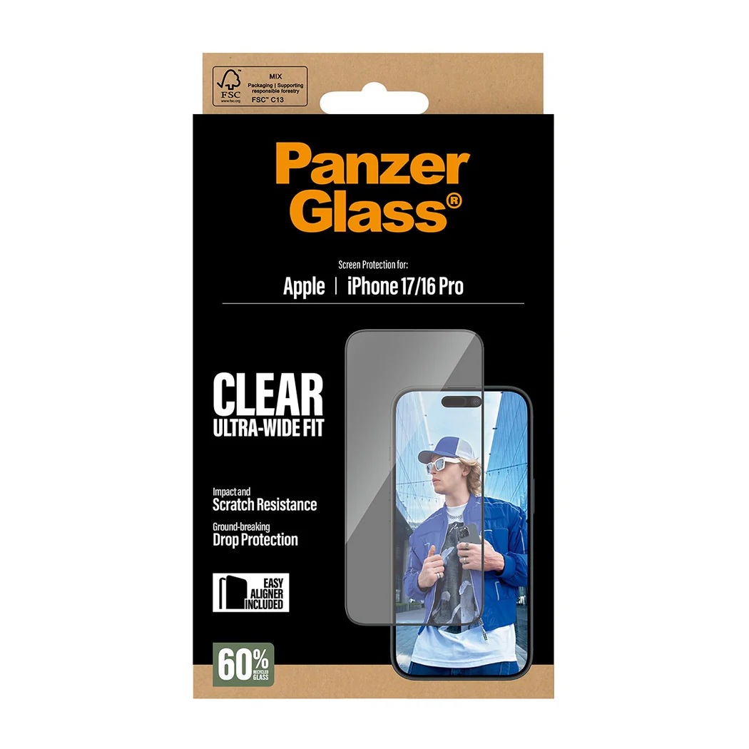 PanzerGlass Screen protector | Apple | iPhone 16 Pro/iPhone 17 | Glass | Transparent | Ultra-Wide Fit w. EasyAligner - Image 8