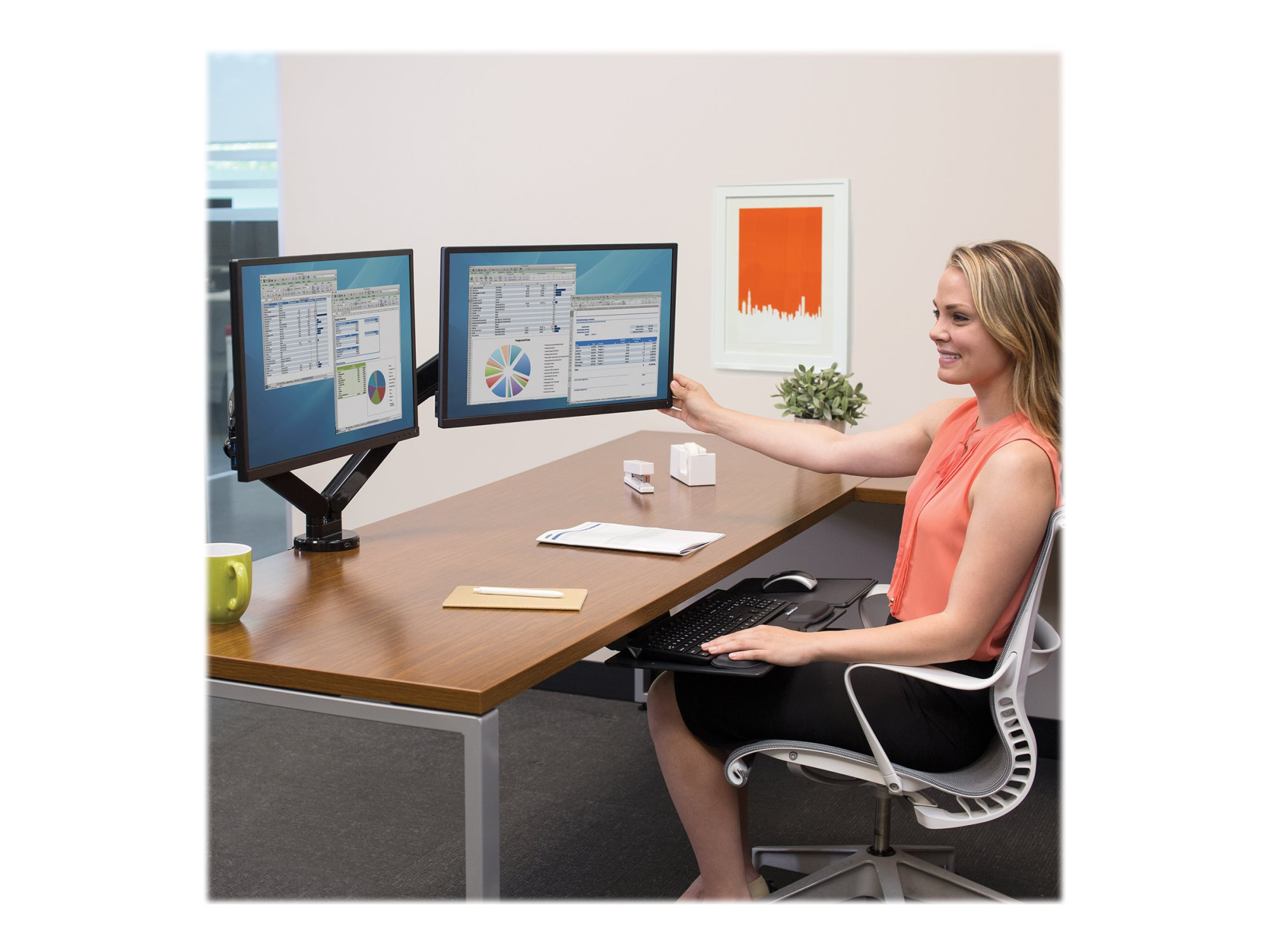 Fellowes | Platinum Series Dual Horizontal Monitor Arm | 8042501 | Black - Image 10