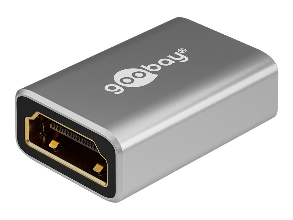 Goobay 72008 HDMI™ Adapter, Coupling, Gold-Plated, 8K @ 60 Hz, Black, Silver | Goobay