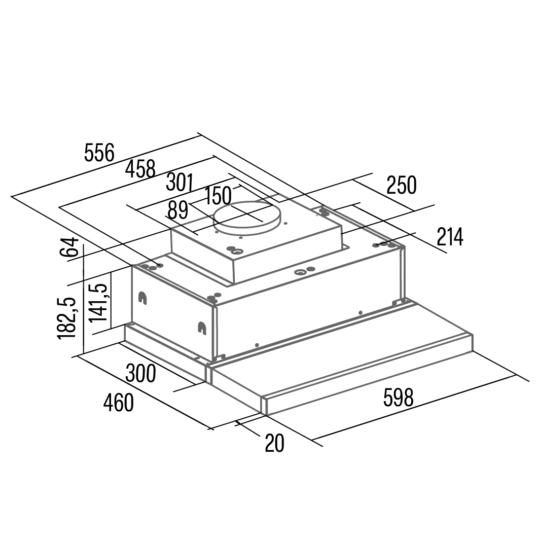 CATA Hood | TFH 6830 GBK | Telescopic | Energy efficiency class A+++ | Width 60 cm | 795 m³/h | Electronic | LED | Black Glass - Image 5