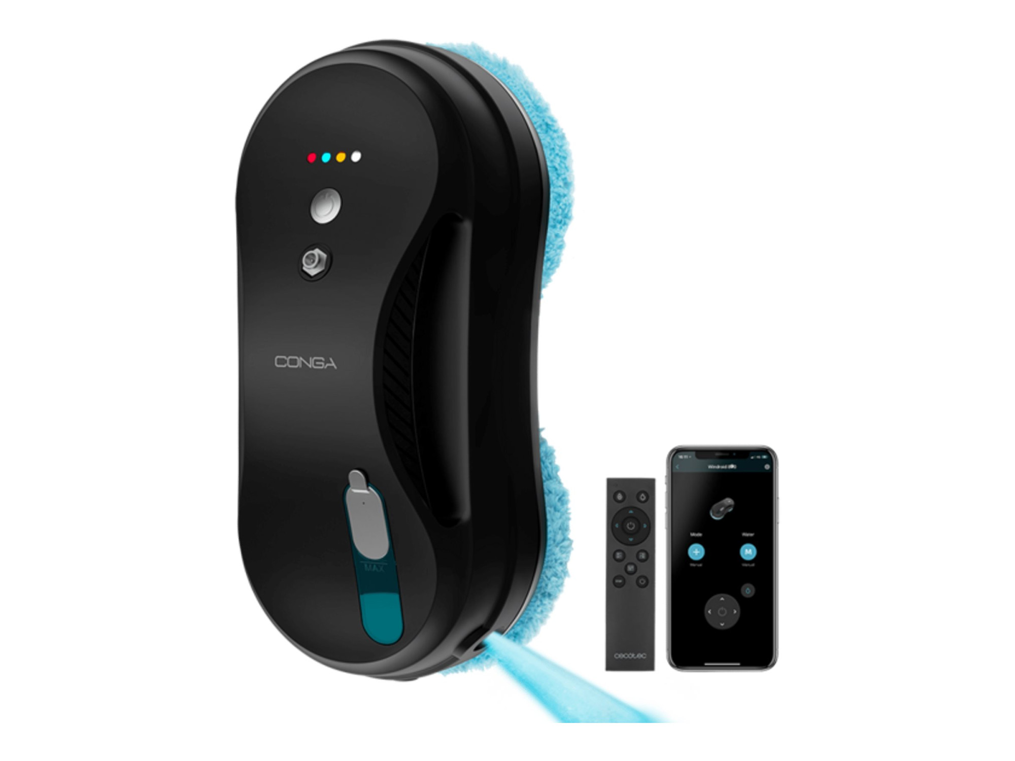 Cecotec Window Cleaning Robot | Conga Windroid 890 SprayWater Smart Connected T | Corded | Black - Image 2