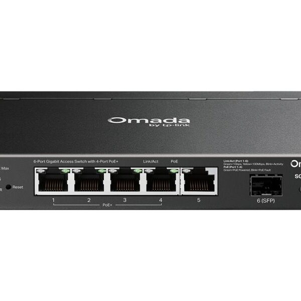 TP-Link SG2206MP Omada Access 6-Port Gigabit Switch with 4-Port PoE+ | TP-LINK
