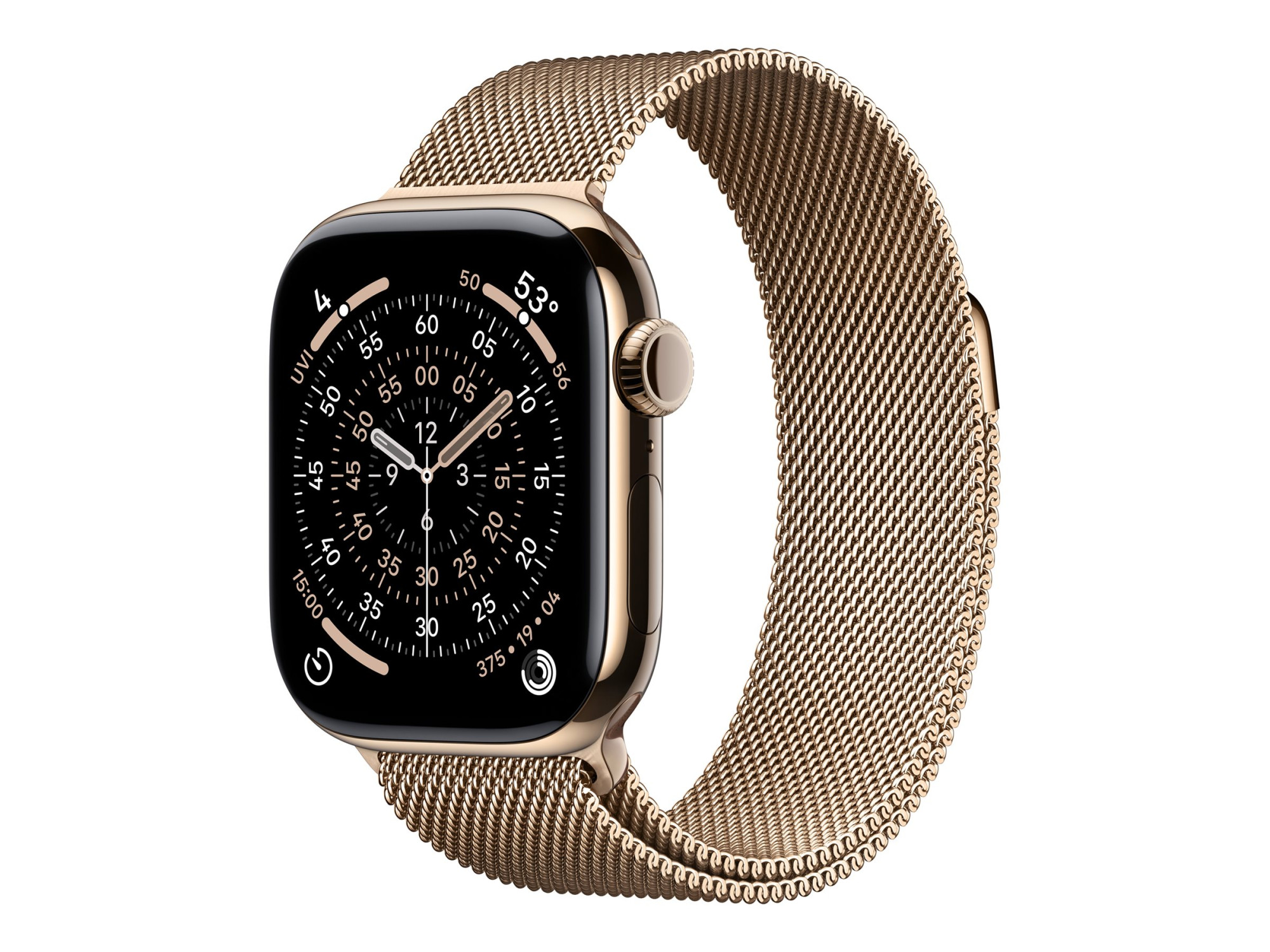 Apple Watch Series 11 GPS + Cellular 42mm Gold Titanium Case with Gold Milanese Loop
