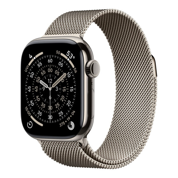 Apple Watch Series 11 GPS + Cellular 42mm Natural Titanium Case with Natural Milanese Loop