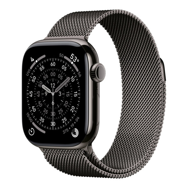 Apple Watch Series 11 GPS + Cellular 42mm Slate Titanium Case with Slate Milanese Loop