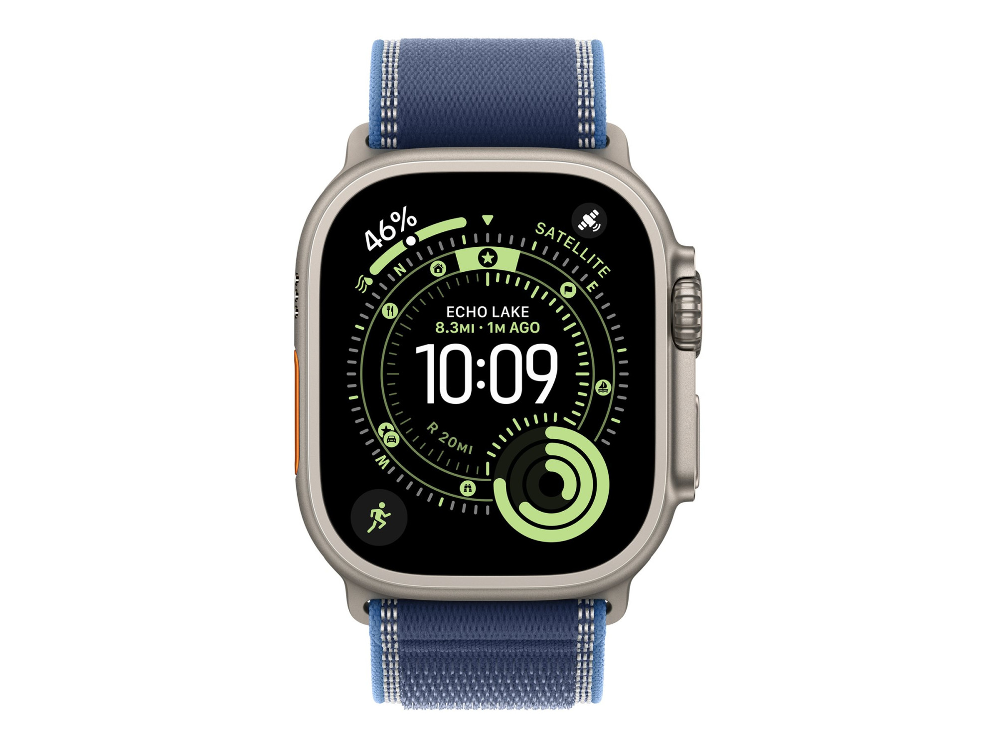 Apple | 49mm Blue/Bright Blue Trail Loop - S/M - Natural Titanium Finish - Image 3