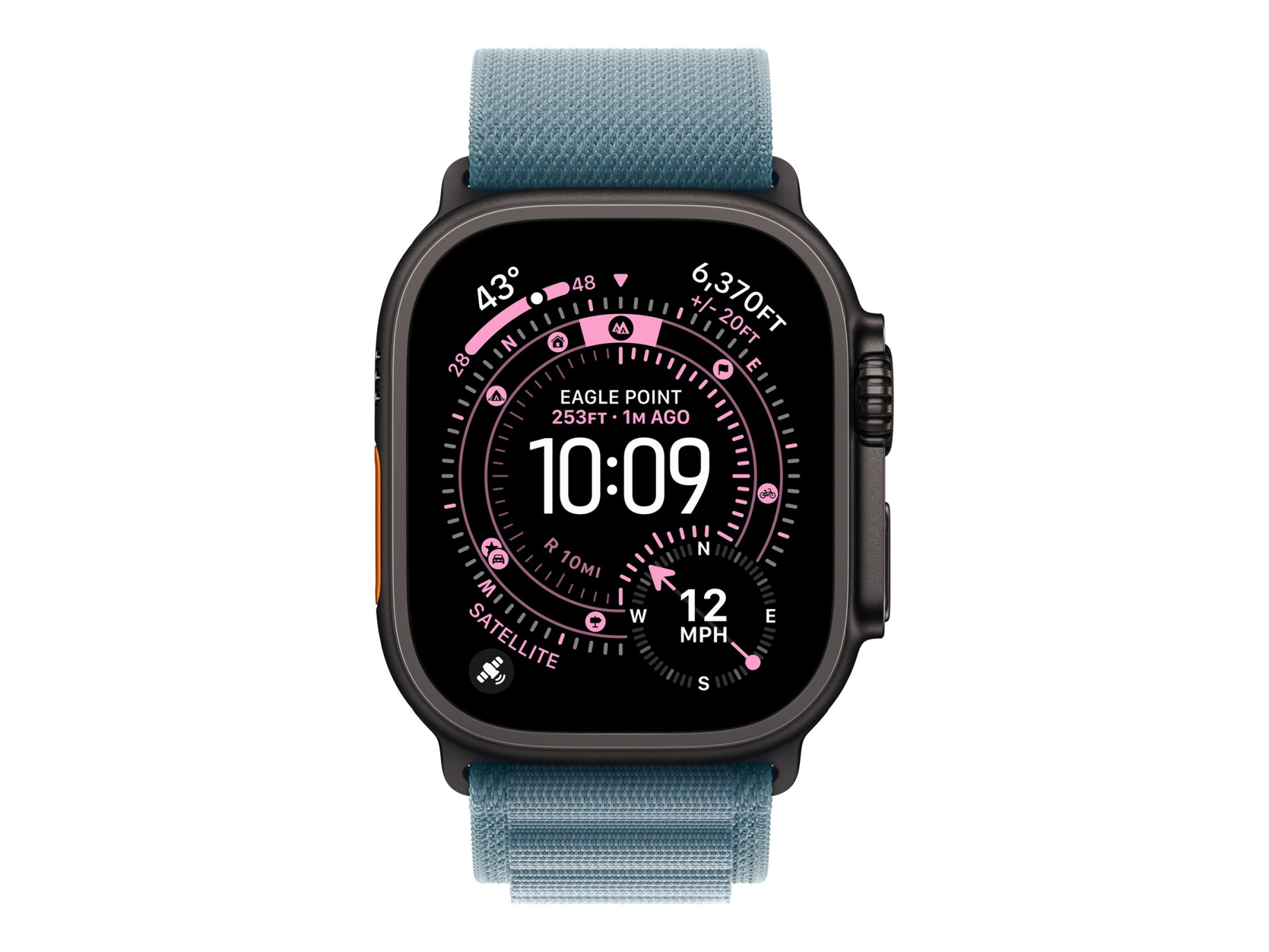 Apple | 49mm Light Blue Alpine Loop - Large - Black Titanium Finish - Image 3