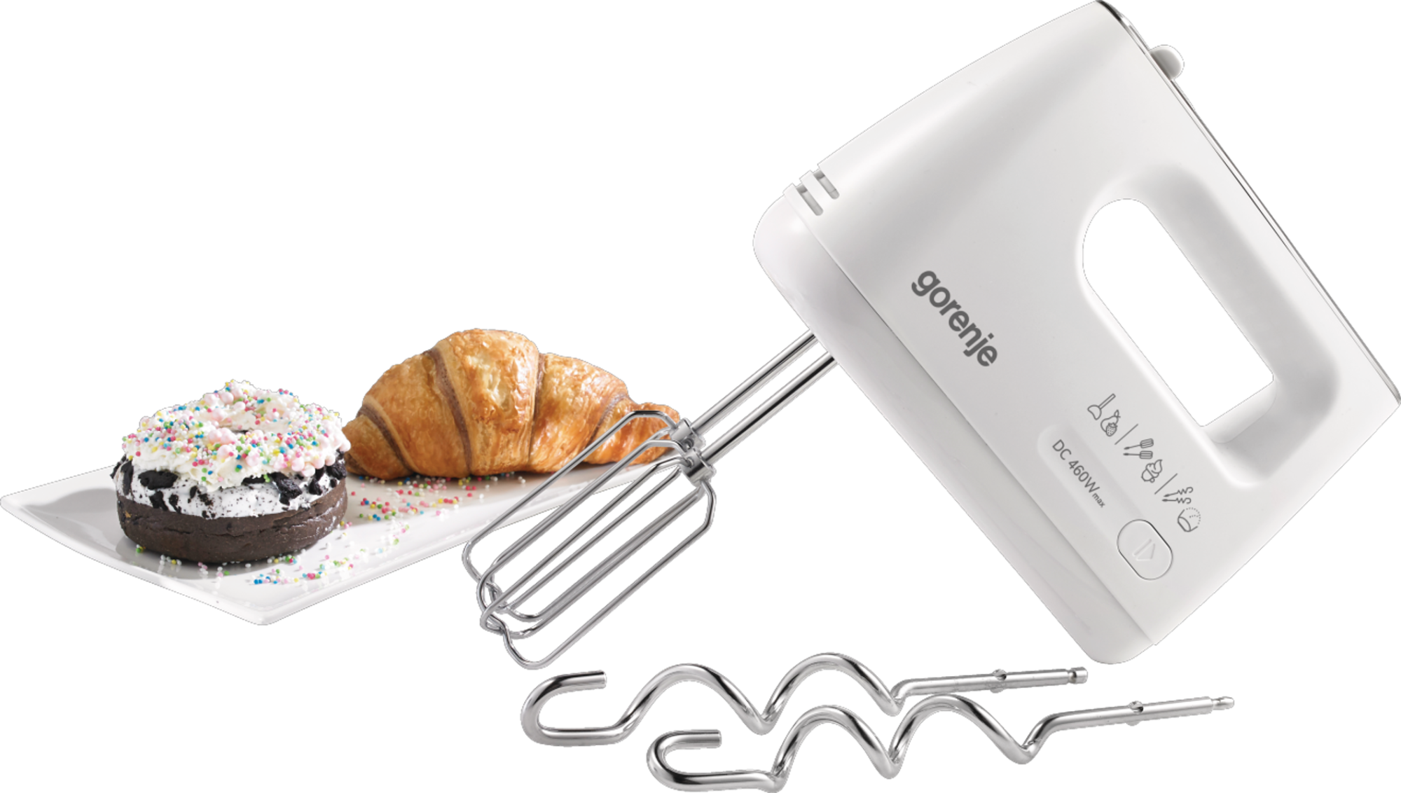 Gorenje | Hand Mixer | M460CDC | Hand Mixer | 460 W | Number of speeds 5 | Turbo mode | White - Image 3