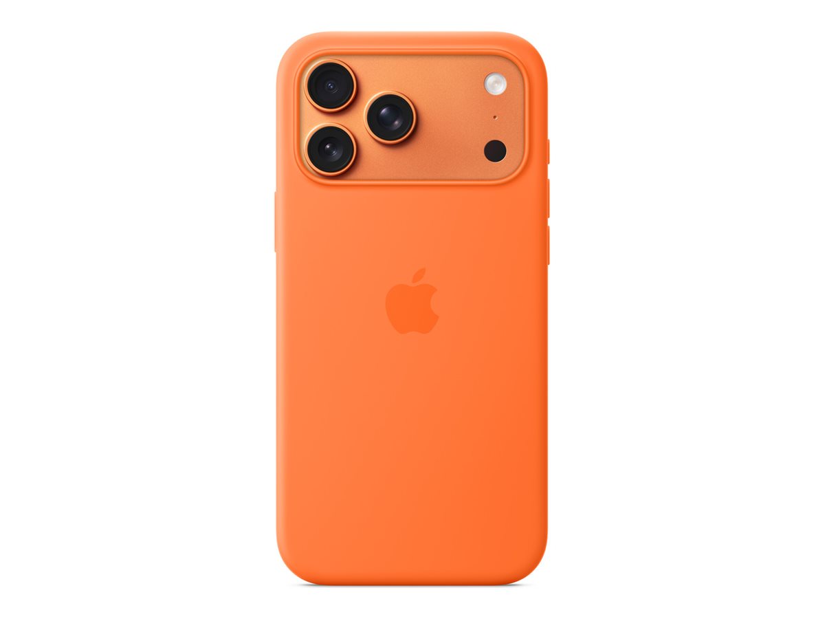 Apple iPhone 17 Pro Max Silicone Case with MagSafe – Orange | Apple