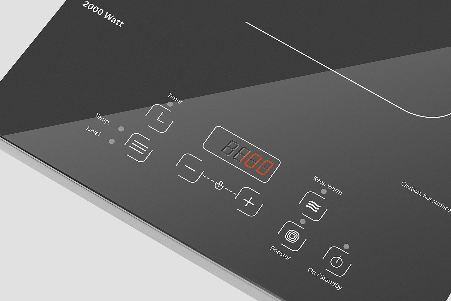 Caso | Free standing table hob | Comfort C2000 | Number of burners/cooking zones 1 | Sensor | Black | Induction - Image 4