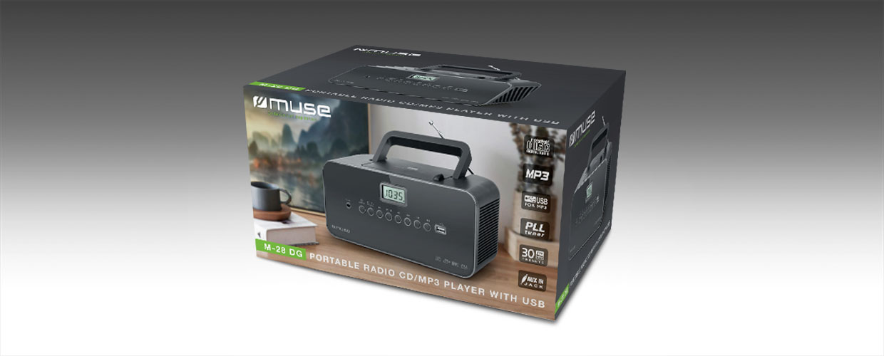 Muse | Portable radio | M-28DG | AUX in | Grey - Image 5