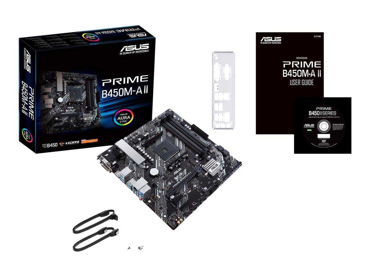 Asus | PRIME B450M-A II | Processor family AMD | Processor socket AM4 | DDR4 | Memory slots 4 | Number of SATA connectors 6 x SATA III | Chipset AMD B | Micro ATX - Image 14