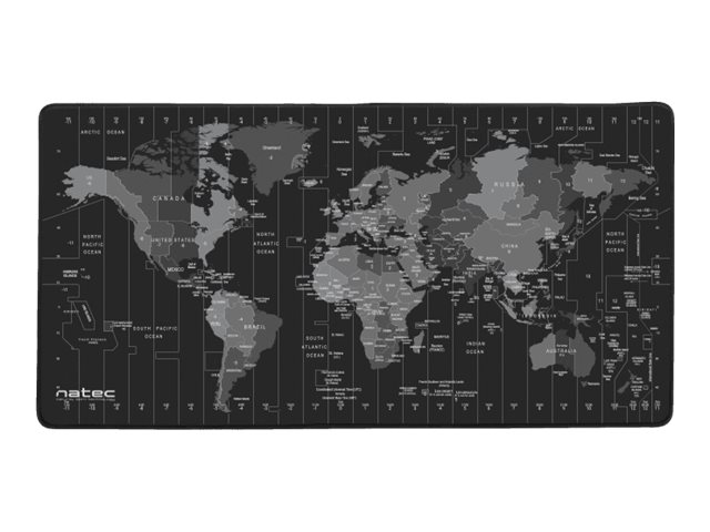 Natec Mouse Pad, Time Zone Map, Maxi, 800x400 mm | Natec | Mouse Pad Maxi | Time Zone Map - Image 4
