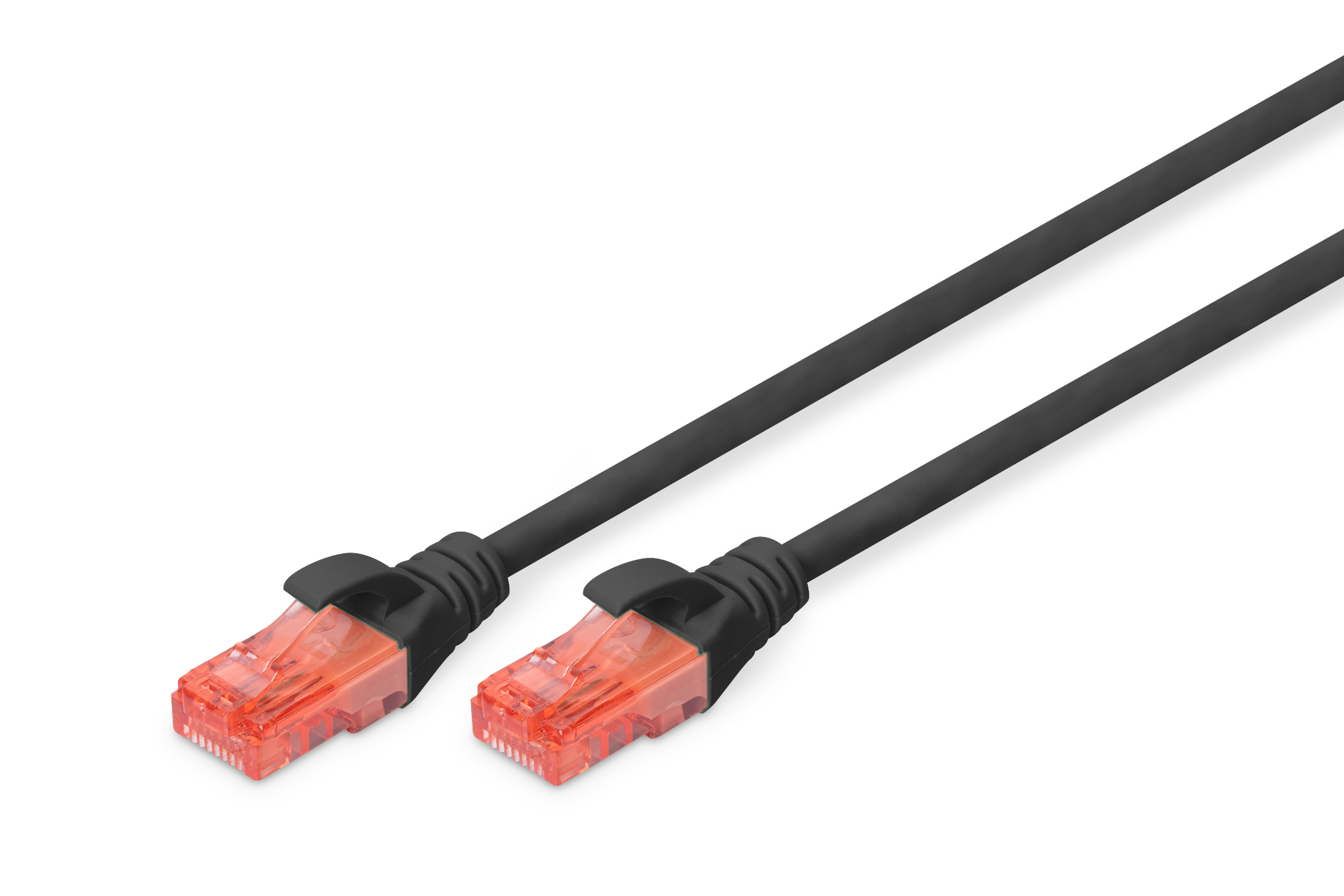 CAT 6 U-UTP | Patch cord | PVC AWG 26/7 | Black | 2 m | Modular RJ45 (8/8) plug