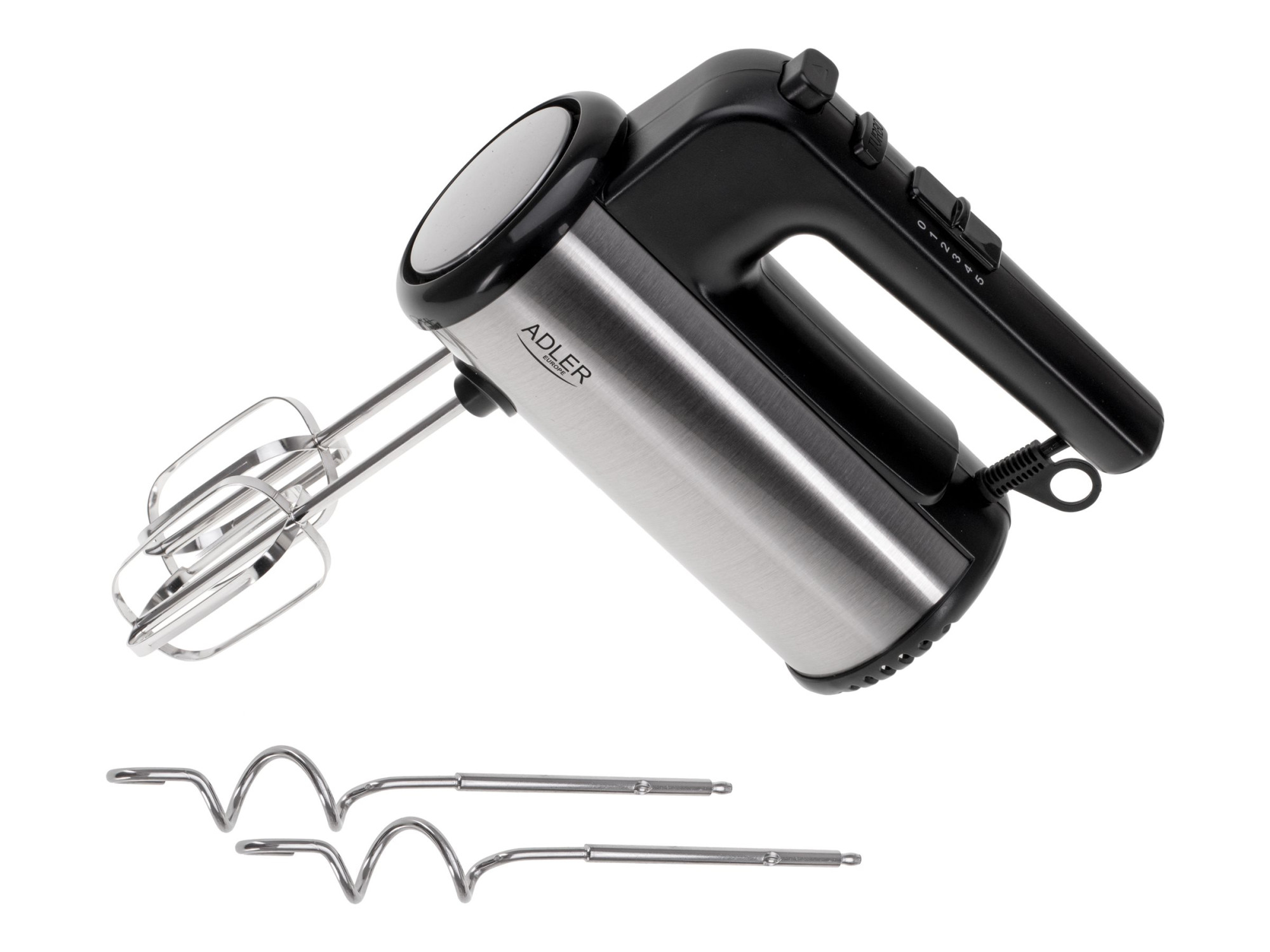 Adler Hand mixer | AD 4232 | Hand Mixer | 900 W | Number of speeds 5 | Turbo mode | Black/Stainless Steel - Image 2