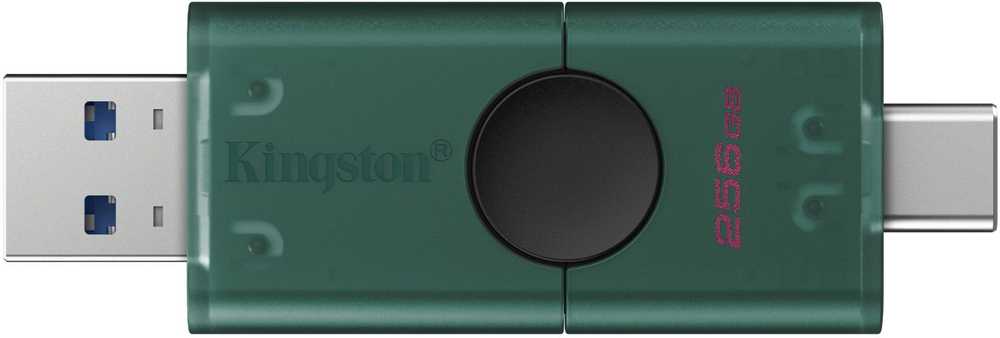 Kingston USB Flash Drive | DataTraveler Duo | 256 GB | USB Type-A and USB Type-C | Black/Green - Image 4