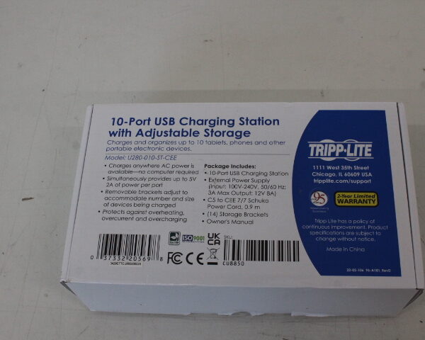 Tripp Lite 10 Port USB Charging Station with Adjustable Storage | U280-010-ST-CEE | UNPACKED, SCRATCHED