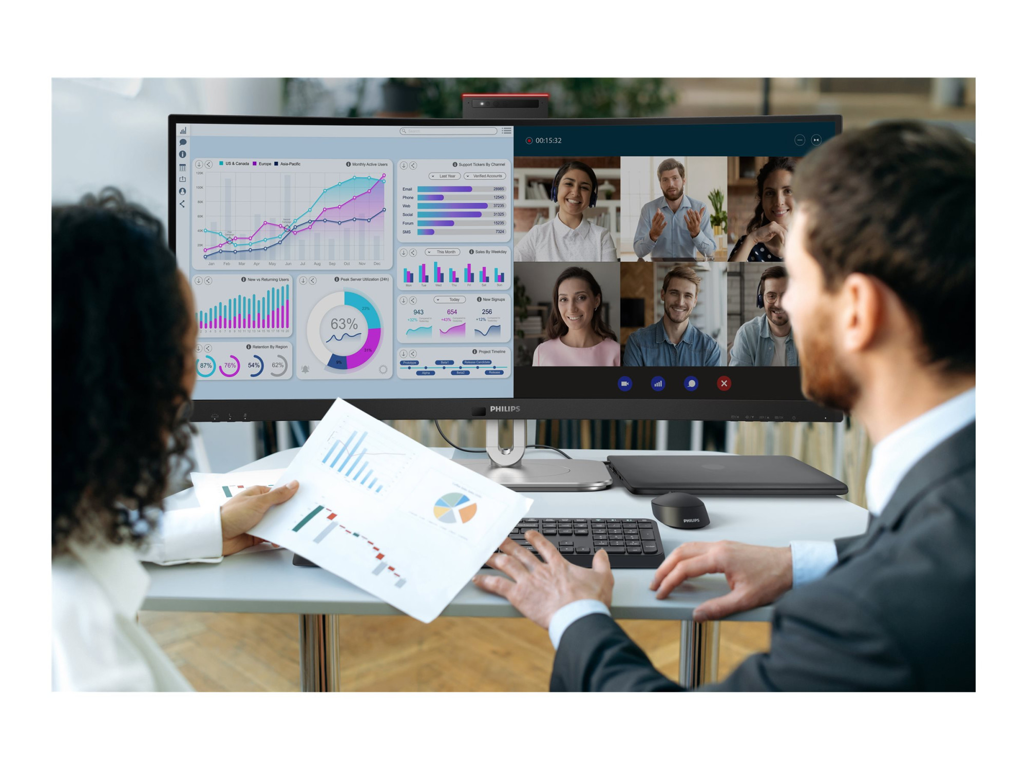 Philips | 34B2U6603CH/00 | 34 " | VA | 21:9 | 100 Hz | 4 ms | 3440 x 1440 pixels | 450 cd/m² | HDMI ports quantity 2 - Image 43
