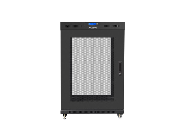 Lanberg | Rack cabinet 19" free-standing 22U/800x1000 (flat pack) with mesh door | FF01-8022-23BL | Black - Image 2
