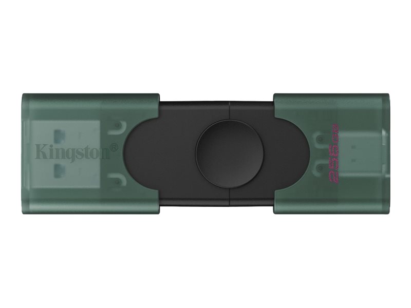 Kingston USB Flash Drive | DataTraveler Duo | 256 GB | USB Type-A and USB Type-C | Black/Green - Image 2