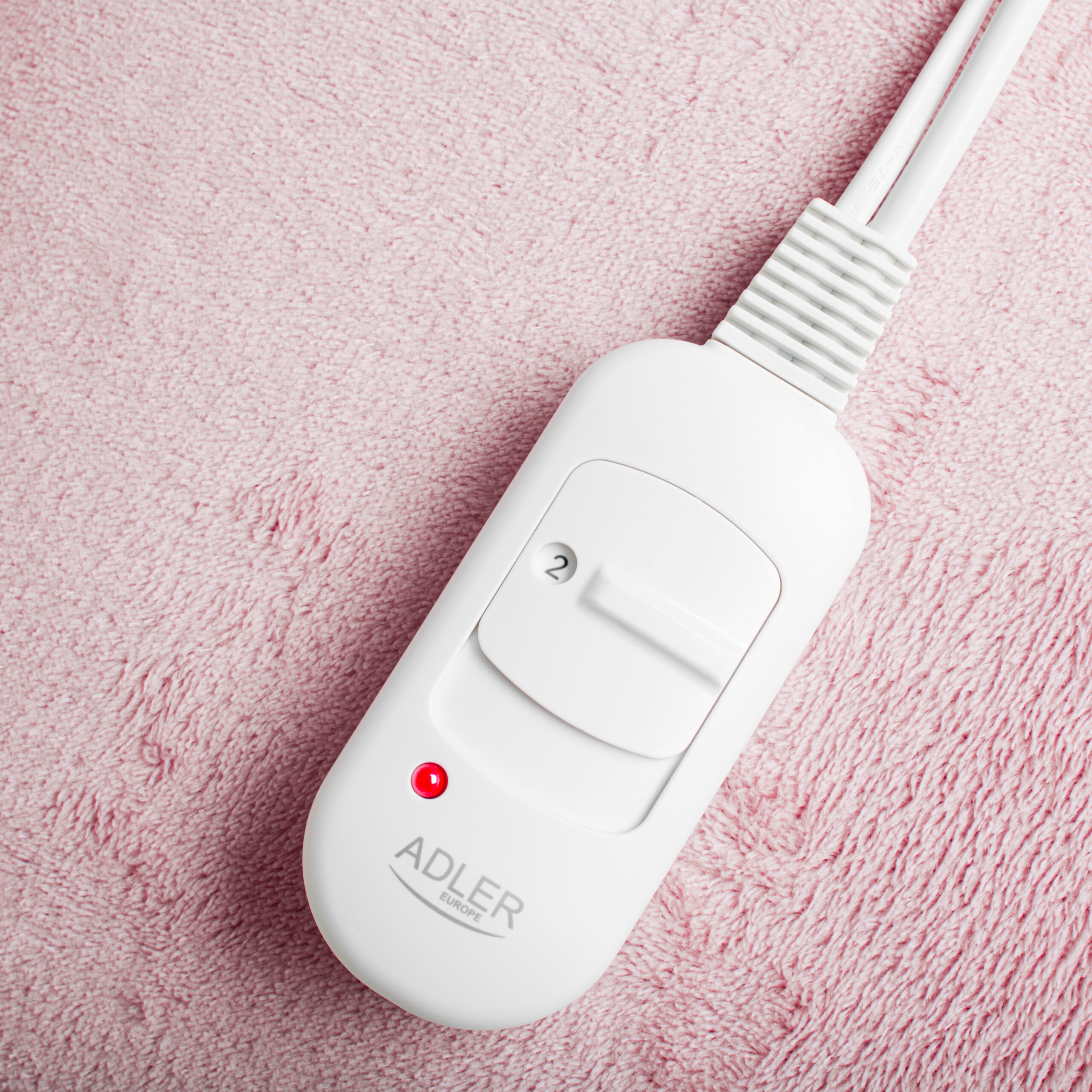 Adler Super Soft Electric Heating Pad | AD 7444 | Number of heating levels 2 | Number of persons 1 | Washable | Remote control | 80 W | Pink - Image 7