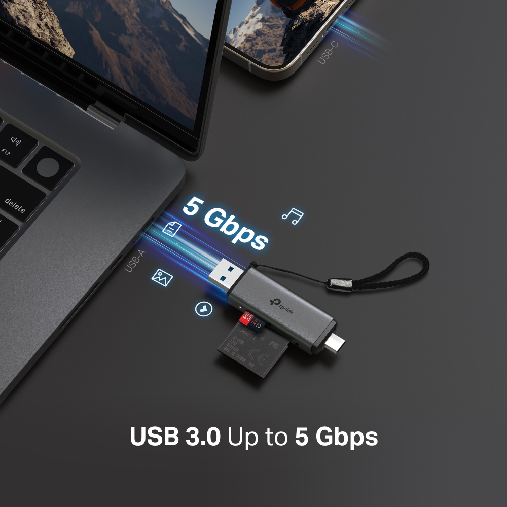 TP-LINK USB 3.0 Type-C&A to SD and microSD 3.0 Card Reader | UA430D - Image 4