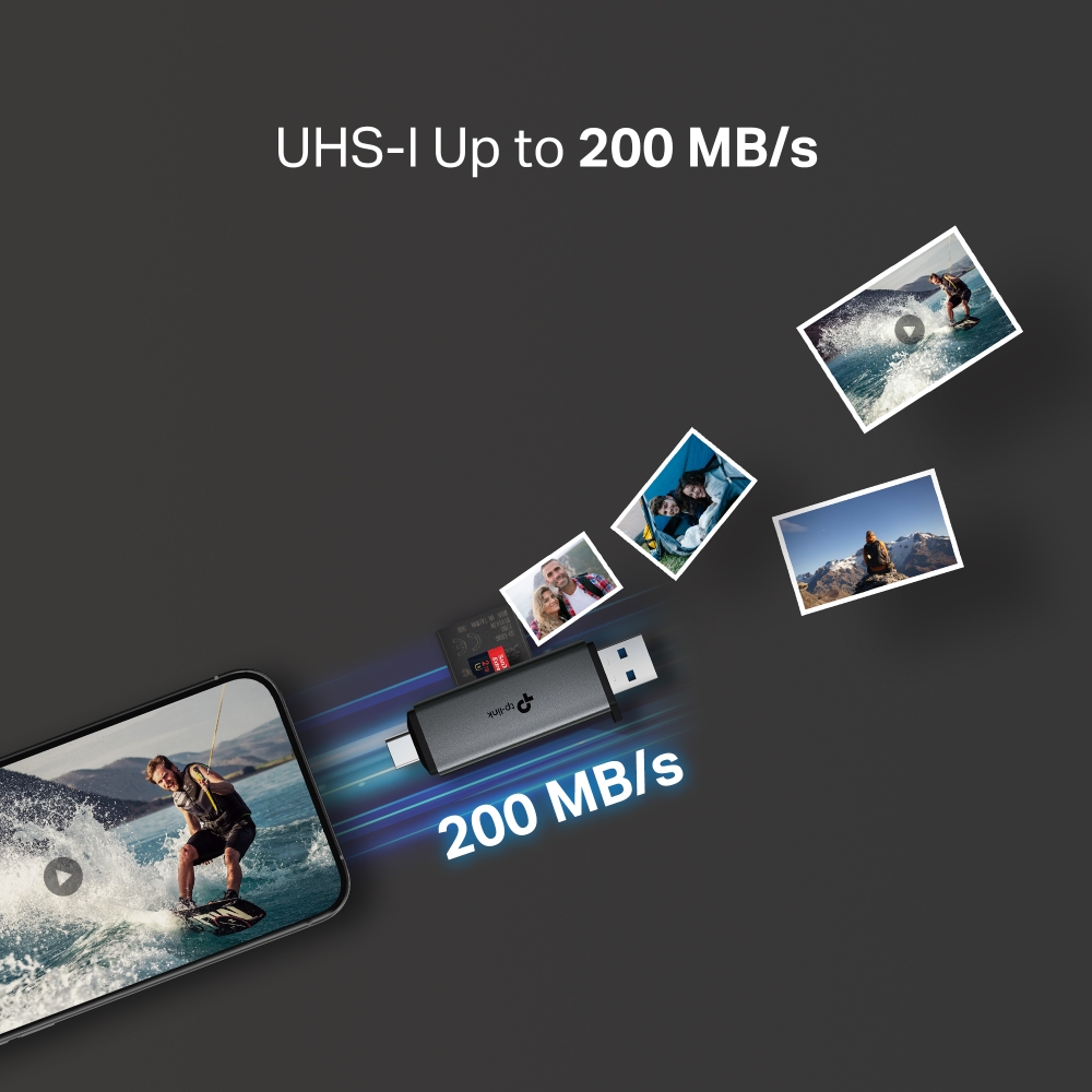 TP-LINK USB 3.0 Type-C&A to SD and microSD 3.0 Card Reader | UA430D - Image 5