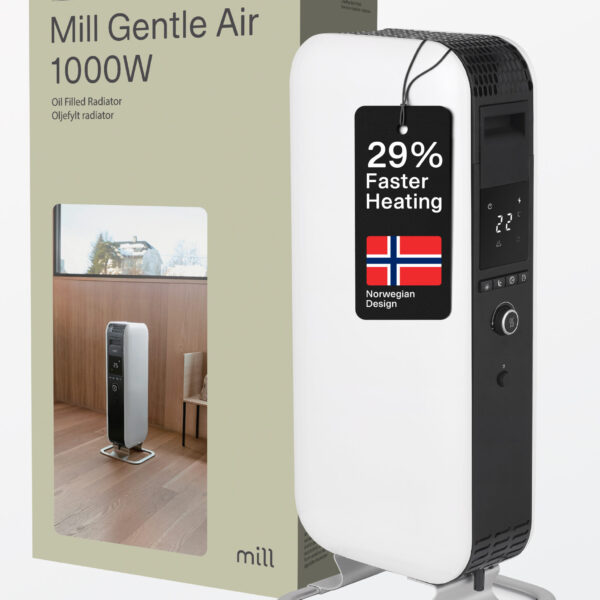 Mill | Heater | AB-H1000DN | Oil Filled Radiator | 1000 W | Number of power levels 3 | Suitable for rooms up to 12-16 m³ | White