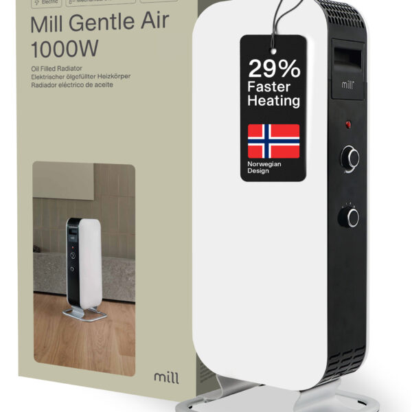Mill | Heater | AB-H1000MEC | Oil Filled Radiator | 1000 W | Number of power levels 3 | Suitable for rooms up to 12-16 m² | White