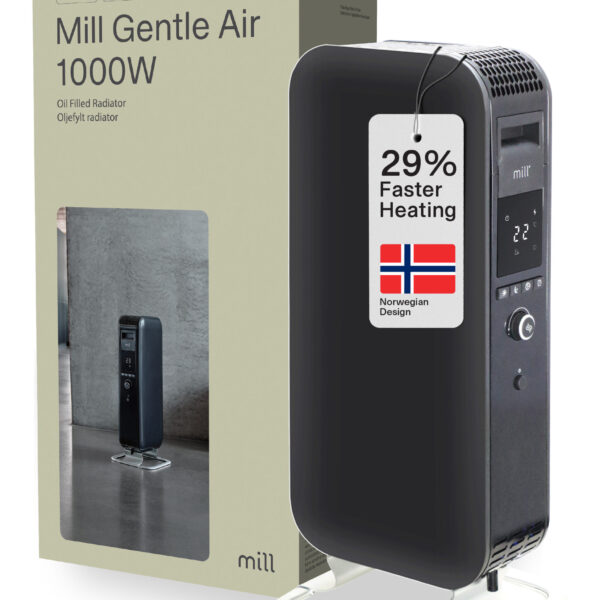 Mill | Heater | AB-H1000DN | Oil Filled Radiator | 1000 W | Number of power levels 3 | Suitable for rooms up to 12-16 m² | Black