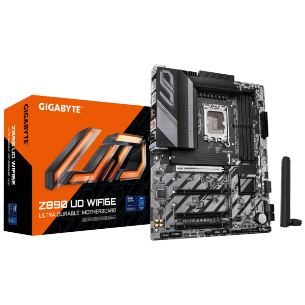 Gigabyte Z890 UD WIFI6E | Processor family Intel | Processor socket LGA1851 | DDR5 | Supported hard disk drive interfaces M.2, SATA | Number of SATA connectors 4