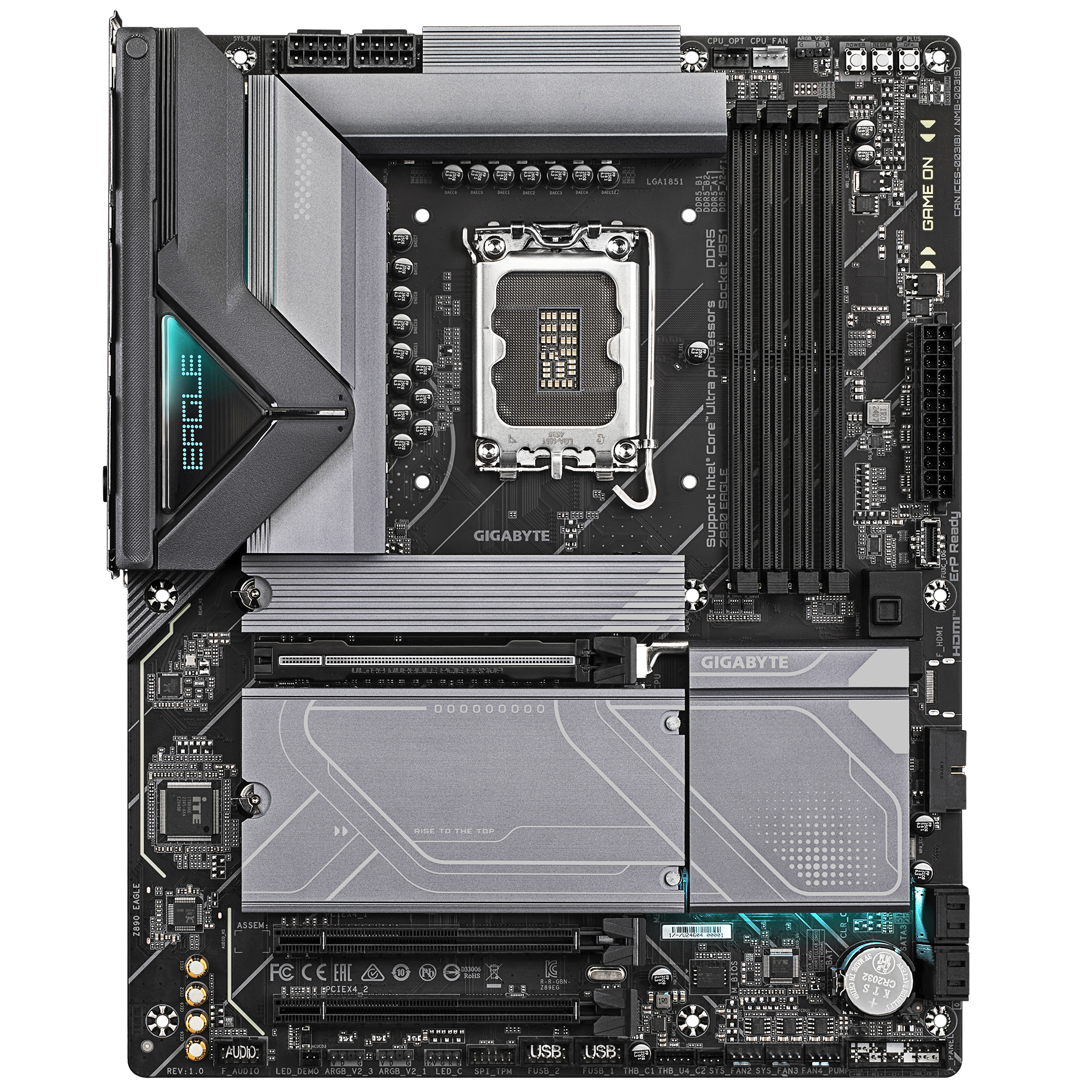 Gigabyte Z890 EAGLE | Processor family Intel | Processor socket LGA1851 | DDR5 | Supported hard disk drive interfaces M.2, SATA | Number of SATA connectors 4 - Image 2