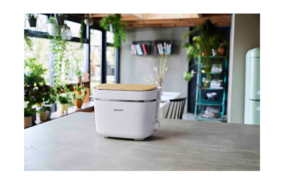 Philips | Toaster | HD2640/10 Eco Conscious Edition | Power 830 W | Number of slots 2 | Housing material 100% Bio-based plastic | Silk White Matt - Image 7