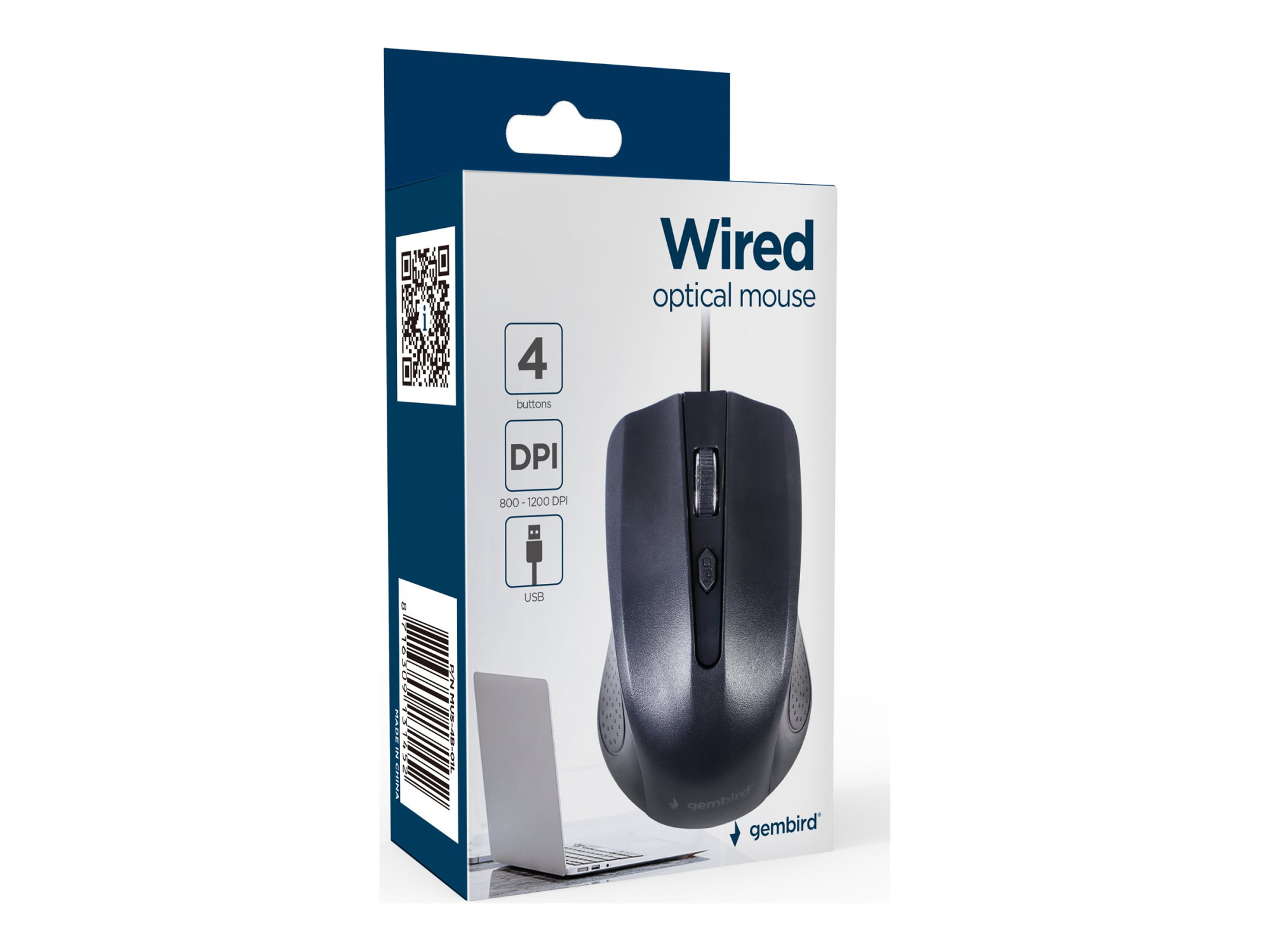 Gembird Optical Mouse | MUS-4B-01L | Wired | USB | Black - Image 2