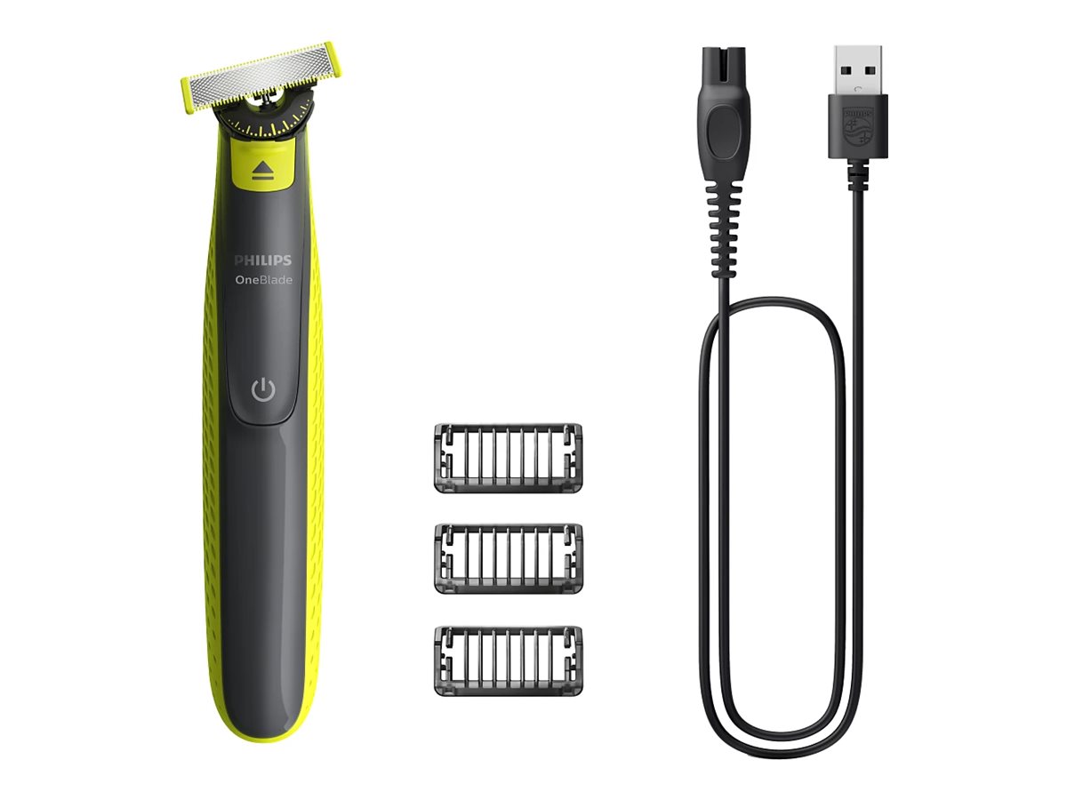 Philips Shaver | QP2724/23 OneBlade | Operating time (max) 45 min | Wet & Dry | NiMH | Black/Lime - Image 2