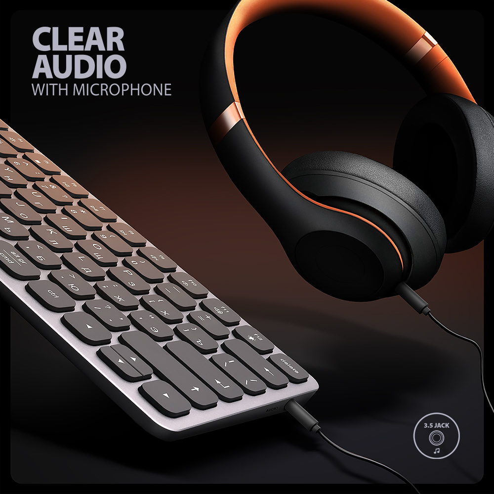 AXAGON | HMC-KB keyboard USB-C 5Gbps with HUB, microSD/SD, 3x USB-A, HDMI 4K/60Hz, PD 100W | HMC-KB-CRL - Image 11