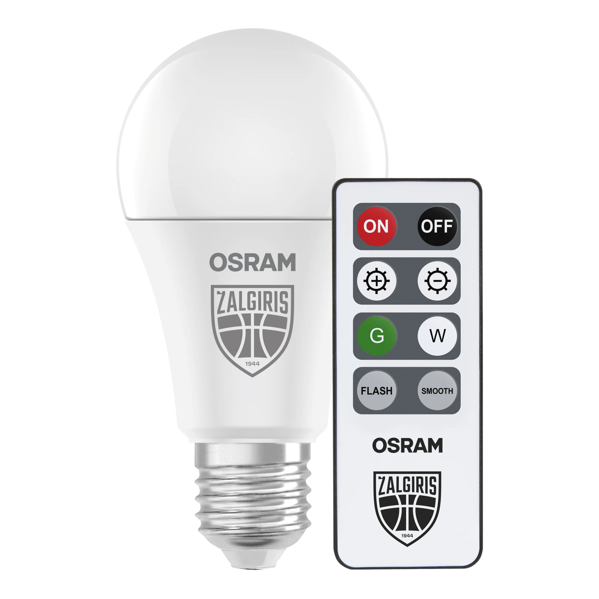 Osram Žalgiris Edition E27 1055lm LED Lamp with Remote | E27 | 9.5 W | 2700K warm white, green - Image 2