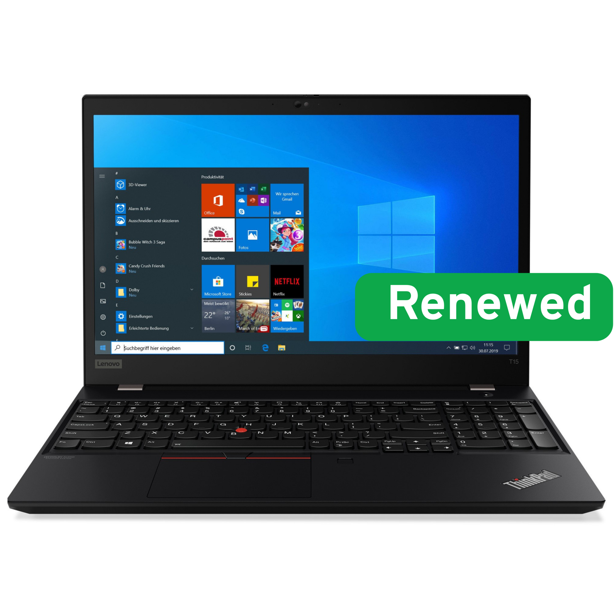 Lenovo Renew Grade B | ThinkPad T15 Gen 2 | 15.6 " | FHD | i5-1145G7 | 16 GB | SSD | 256 GB | Intel Iris Xe Graphics | Windows 11 Pro | Keyboard language Norwegian/ENG stickers | 12 month(s)